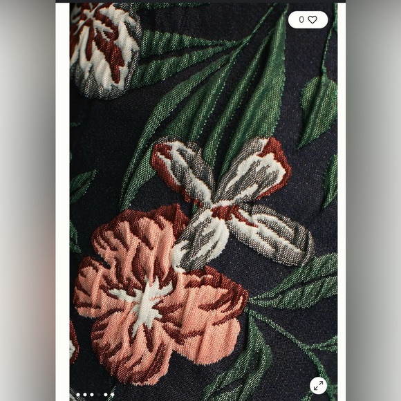 NWT BYRON LARS Beauty Mark Floral Jacquard Brocade Blue Jogger Pants 10 12 - Picture 7 of 12